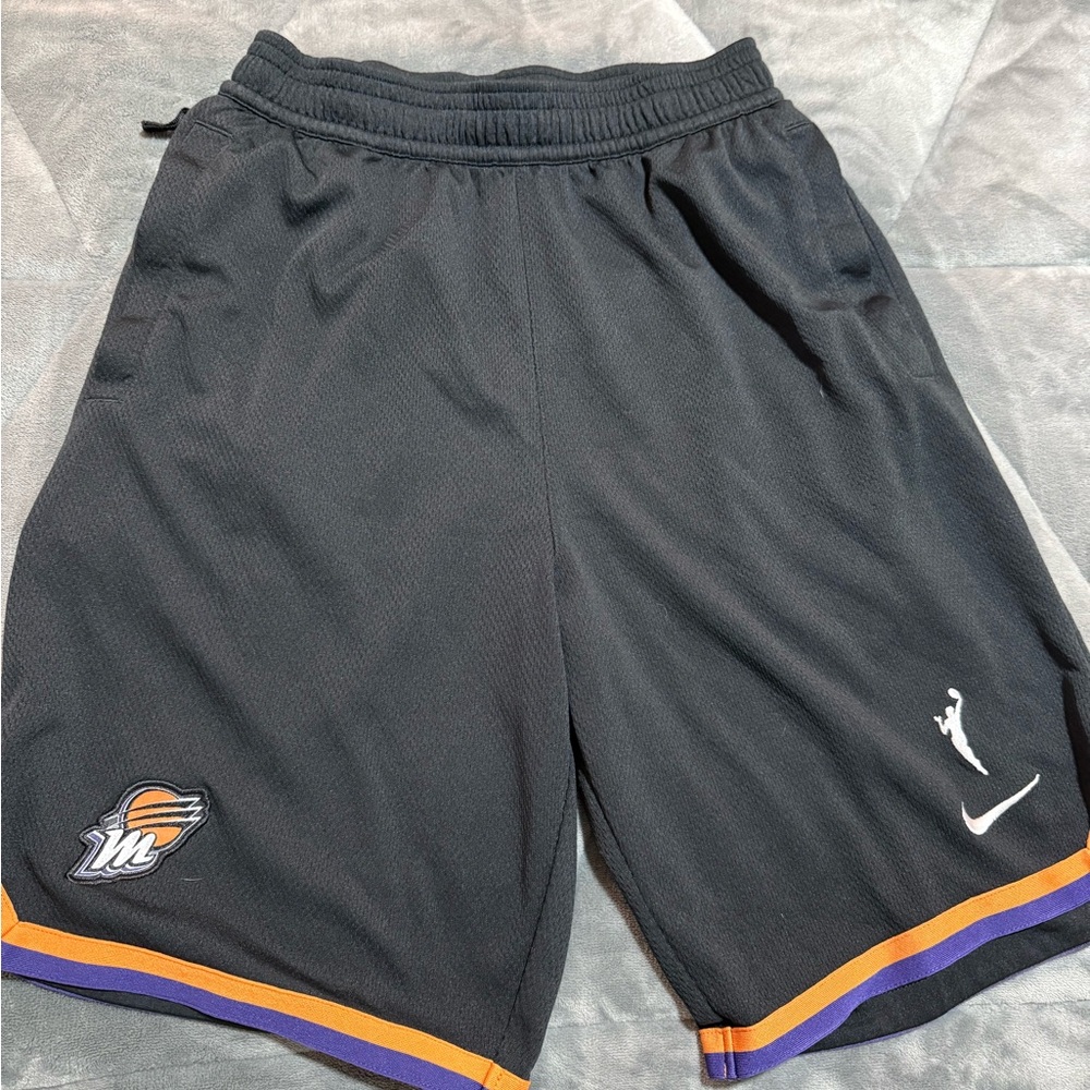 Nike Men's Black and Orange Athletic Shorts